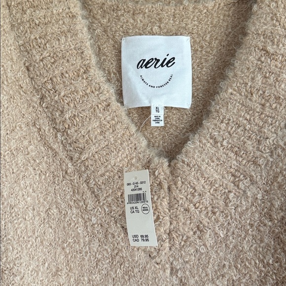 Aerie Teddy Boucle Sweater in Koko Brown 🧸 - Picture 6 of 7